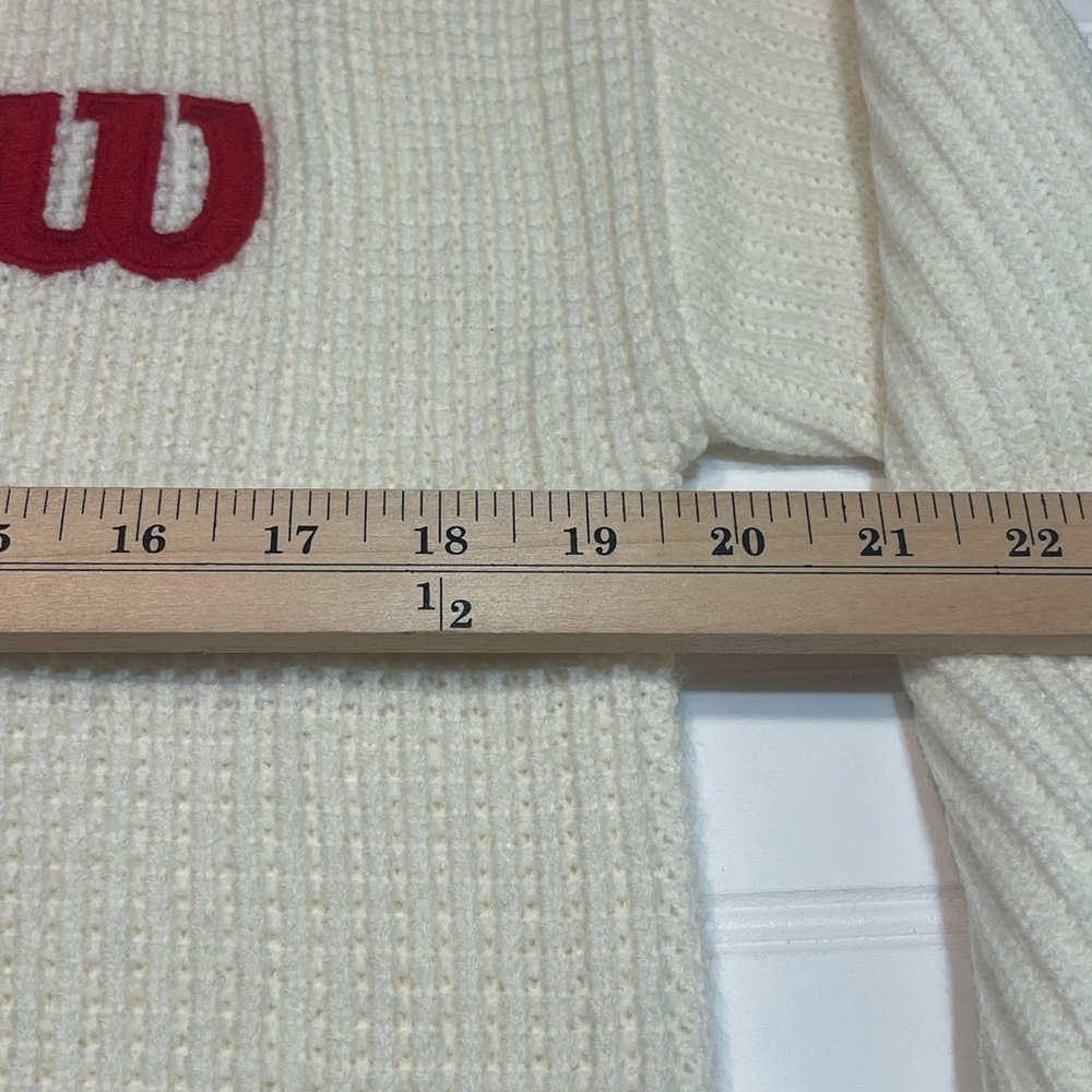 Wilson Cream Cardigan with Red Logo - Picture 4 of 7